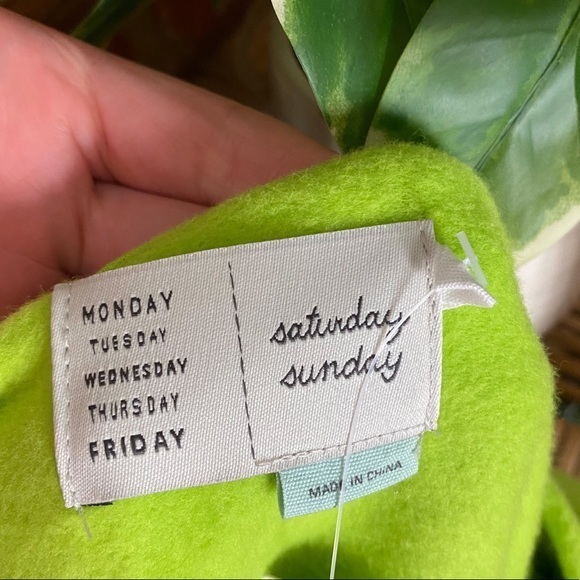 NWT Anthropologie Saturday/Sunday Starry Cropped Hoodie Sweatershirt Green Large - Picture 6 of 8